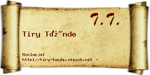 Tiry Tünde névjegykártya